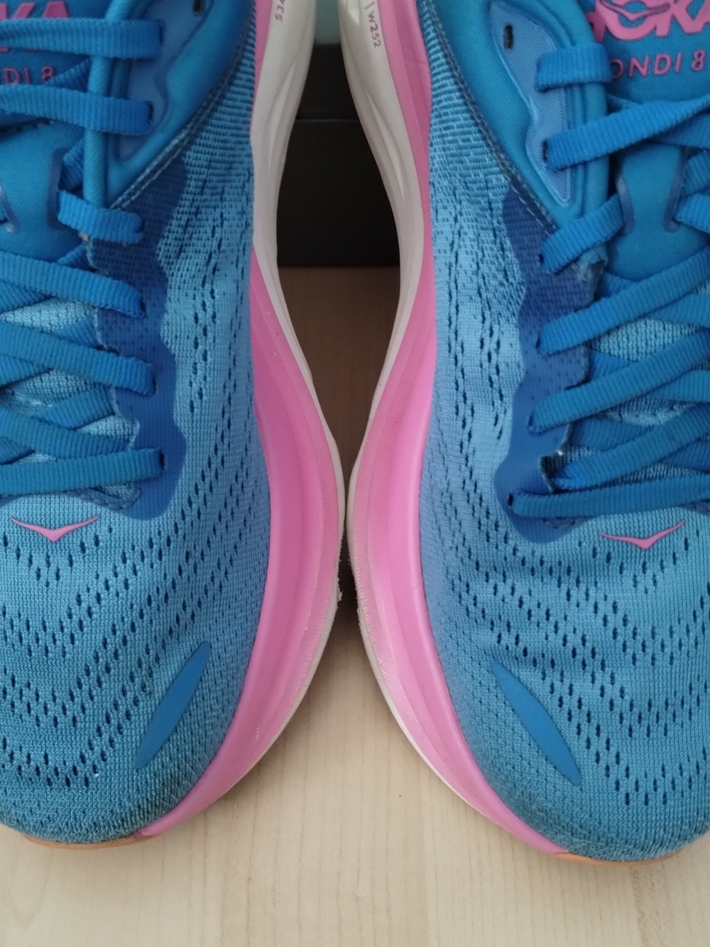 HOKA Bondi 8 Women’s Blue and Pink Running Shoes - Picture 7 of 12